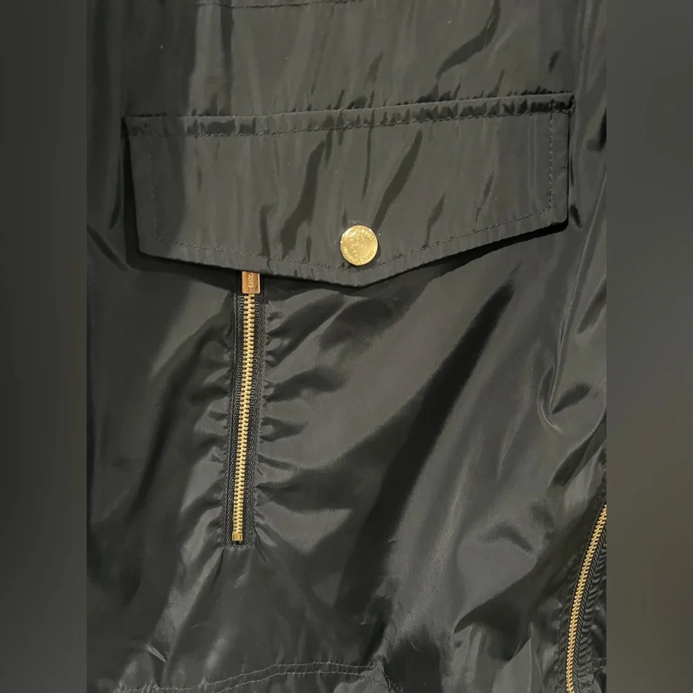 MICHAEL KORS Women's MK Trench Coat with Hood Black Polyester Gold
Logo Size XL - Picture 4 of 9